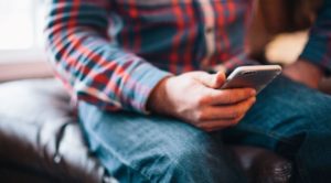 man holding phone